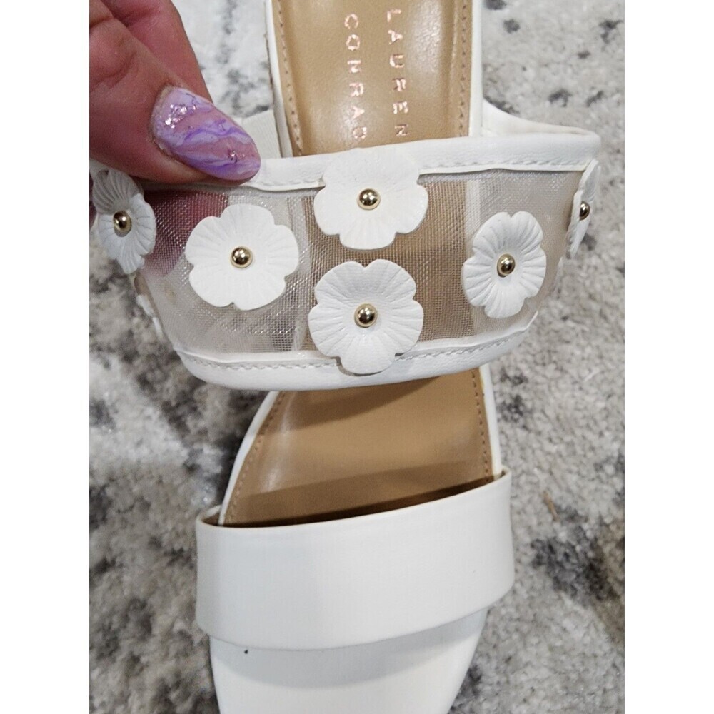 NEW Lauren Conrad SHERIDYN Sandals Size 6 Platform Wedge Flowers Floral White - Picture 6 of 8